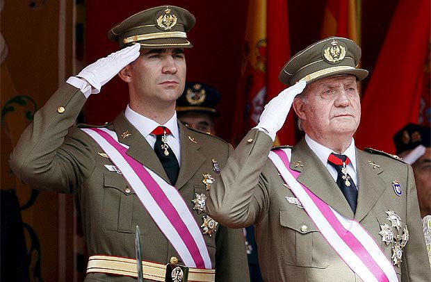 Juan Carlos et le prince Felipe