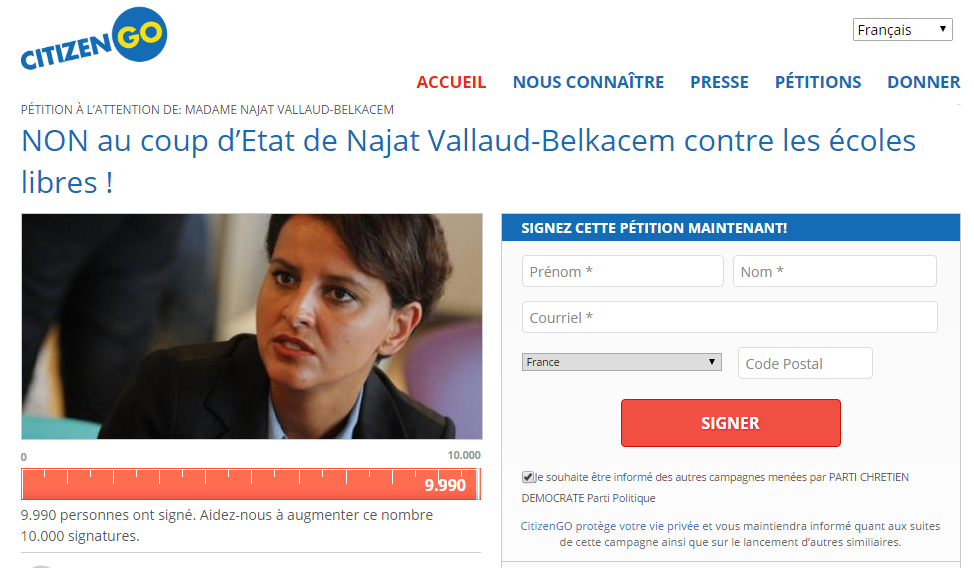 petition ecole libre